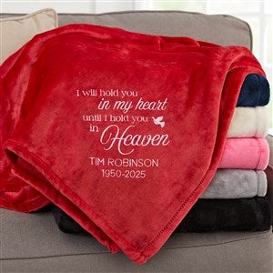 I Will Hold You In My Heart Personalized 50x60 Red Fleece Blanket - 37462-SR