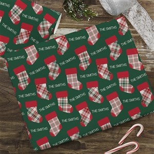 Fresh Plaid Personalized Christmas Wrapping Paper Roll - 37499