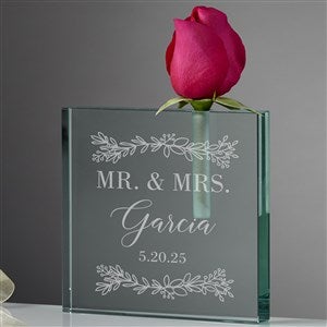 Laurels of Love Personalized Wedding Bud Vase - 37534