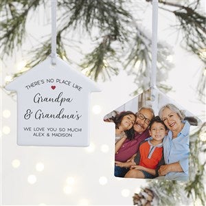 No Place Like Personalized Grandparents House Ornament- 3.25quot; Glossy - 2 Sided - 37569-2