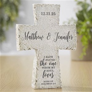 Wedding Engraved Resin Tabletop Cross - 37599