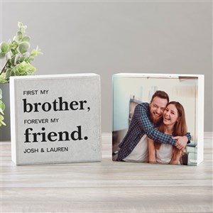 First My Brother Personalized Shelf Block with Photo- Set of 2 - 37643-2