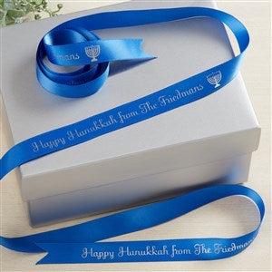 Personalized Hanukkah Satin Gift Ribbon 5/8quot; - 37666D