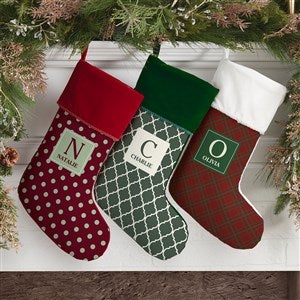 Christmas Custom Pattern Personalized Green Christmas Stockings