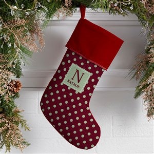 Christmas Custom Pattern Personalized Burgundy Christmas Stockings - 37676-B