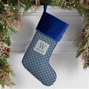 Christmas Custom Pattern Personalized Blue Christmas Stockings - 37676-BL