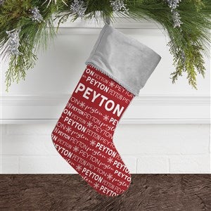 Personalized Christmas Stockings - Repeating Name - Grey - 37677-GR