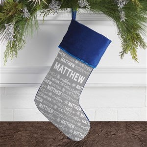 Snowflake Name Personalized Blue Christmas Stockings - 37677-BL