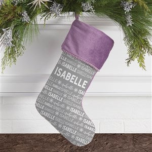 Snowflake Name Personalized Purple Christmas Stockings - 37677-P