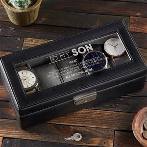 To My Son Personalized Leather 5 Slot Watch Box - 37696-5