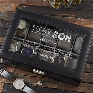 To My Son Personalized Leather 10 Slot Watch Box - 37696