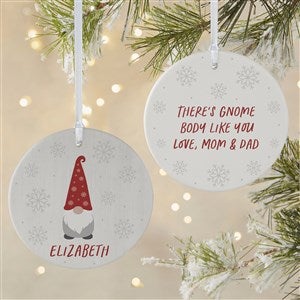 Christmas Gnome Personalized Ornament- 3.75quot; Matte - 2 Sided - 37729-2L