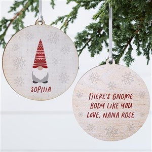 Christmas Gnome Personalized Ornament- 3.75 Wood - 2 Sided - 37729-2W