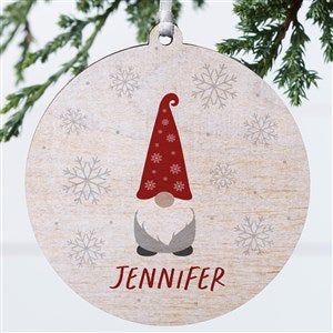 Christmas Gnome Personalized Ornament- 3.75" wood - 1 Sided - 37729-1W