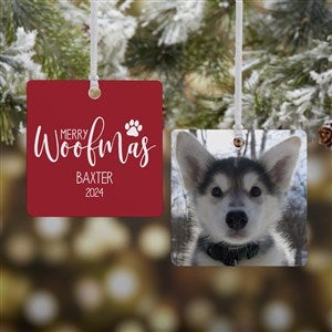 Merry Woofmas Personalized Ornament- 2.75 Metal - 2 Sided - 37731-2M