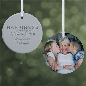 Happiness Is Being  A Grandparent Personalized Ornament- 2.85 Glossy - 2 Sided - 37732-2S