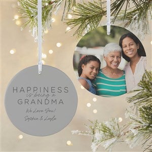 Happiness Is Being A Grandparent Personalized Ornament- 3.75quot; Matte - 2 Sided - 37732-2L