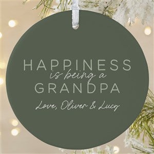 Happiness Is Being A Grandparent Personalized Ornament- 3.75" Matte - 1 Sided - 37732-1L
