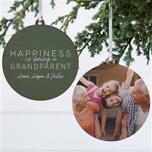 Happiness Is Being  A Grandparent Personalized Ornament- 3.75 Wood - 2 Sided - 37732-2W