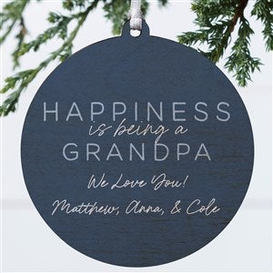 Happiness Is Being A Grandparent Personalized Ornament- 3.75quot; wood - 1 Sided - 37732-1W