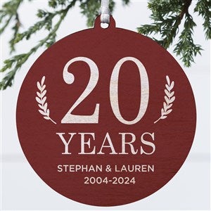 Love Everlasting Personalized Anniversary Ornament - 3.75" wood - 1 Sided - 37733-1W