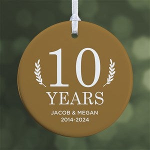 Love Everlasting Personalized Anniversary Ornament - 2.85quot; Glossy - 1 Sided - 37733-1S
