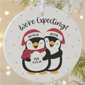 Were Expecting Penguin Personalized Ornament- 3.75quot; Matte - 1 Sided - 37735-1L