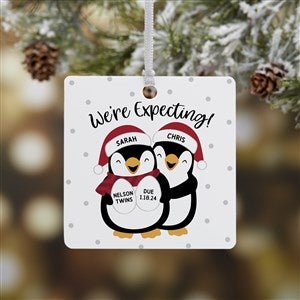 Were Expecting Penguin Personalized Ornament- 2.75quot; Metal - 1 Sided - 37735-1M