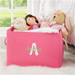 Playful Name Embroidered Kids Room Storage Tote- Pink - 37736-P