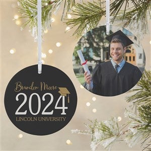 Classic Graduation Personalized Ornament- 3.75quot; Matte - 2 Sided - 37737-2L