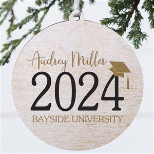 Classic Graduation Personalized Ornament- 3.75quot; wood - 1 Sided - 37737-1W