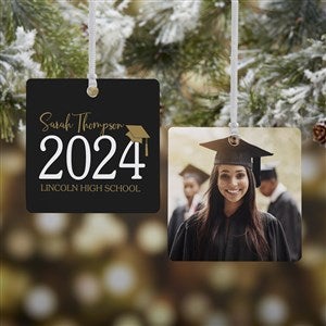 Classic Graduation Personalized Ornament- 2.75quot; Metal - 2 Sided - 37737-2M