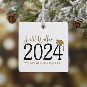 Classic Graduation Personalized Ornament- 2.75quot; Metal - 1 Sided - 37737-1M