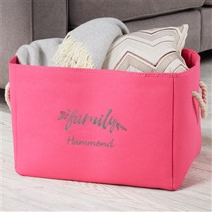 Cozy Home Embroidered Storage Tote- Pink - 37745-P