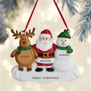 Santa and Friends© Personalized Ornament- 3 Name - 37758-3