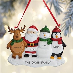 Santa and Friends© Personalized Ornament- 4 Name - 37758-4