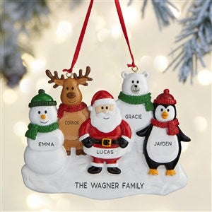 Santa and Friends© Personalized Ornament- 5 Name - 37758-5