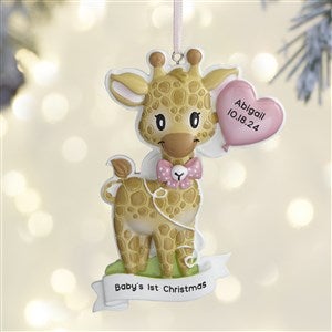 Baby Girl Giraffe Personalized Ornament - 37761