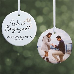 Were Engaged Personalized Photo Ornament- 2.85quot; Glossy - 2 Sided Title:	 - 37766-2S