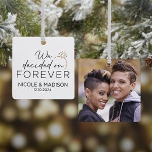 Were Engaged Personalized Photo Ornament- 2.75quot; Metal - 2 Sided - 37766-2M
