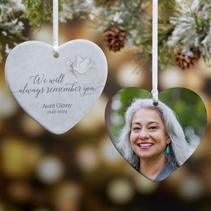 We Will Always Remember You Personalized Heart Ornament- 3.25 Glossy - 2 Sided - 37769-2