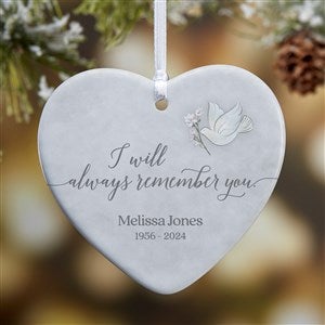 We Will Always Remember You Personalized Heart Ornament- 3.25quot; Glossy - 1 Sided - 37769-1