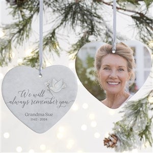 We Will Always Remember You Personalized Heart Ornament- 4quot; Matte - 2 Sided - 37769-2L