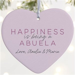 Happiness Is Being Grandparents Personalized Heart Ornament-4 Matte-1 Sided - 37775-1L