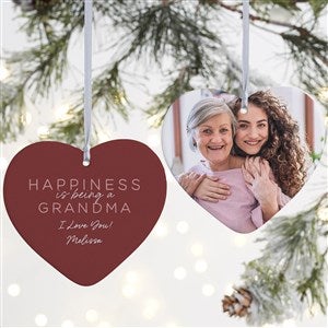 Happiness Is Being Grandparents Personalized Heart Ornament-4 Matte-2 Sided - 37775-2L
