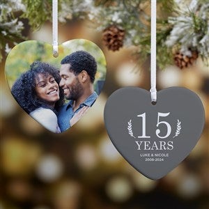 Love Everlasting Personalized Heart Ornament- 3.25quot; Glossy - 2 Sided - 37776-2