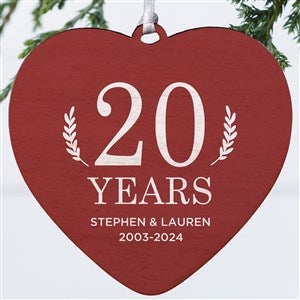 Love Everlasting Personalized Heart Ornament- 4quot; Wood - 1 Sided - 37776-1W