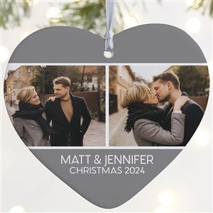 Family Photo Personalized Heart Ornament- 4quot; Matte - 1 Sided - 37782-1L