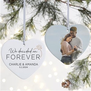 Were Engaged Personalized Photo Heart Ornament- 4quot; Matte - 2 Sided - 37784-2L