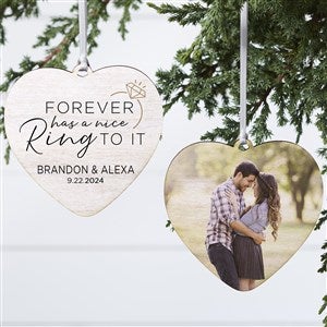 Were Engaged Personalized Photo Heart Ornament- 4quot; Wood - 2 Sided - 37784-2W